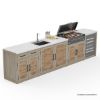 Picture of Whitby Modular 4 Pc Driftwood Outdoor Kitchen Set