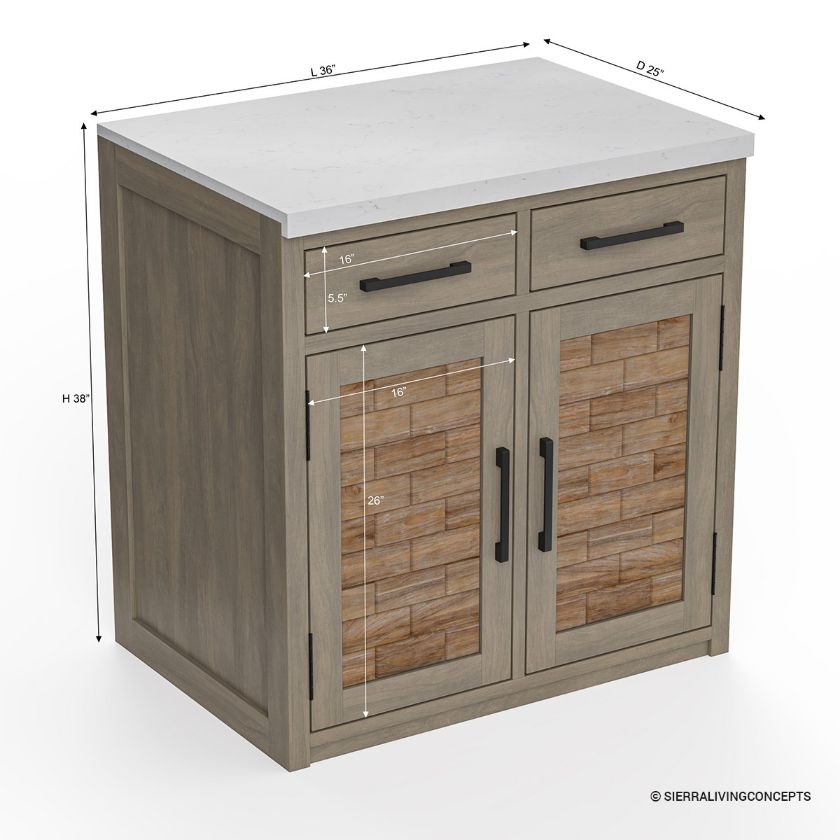 Whitby Outdoor Kitchen Cabinet With Drawers Dimension Image