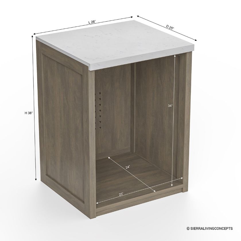  Whitby Outdoor Kitchen Cabinet with Fridge Space Dimension Image