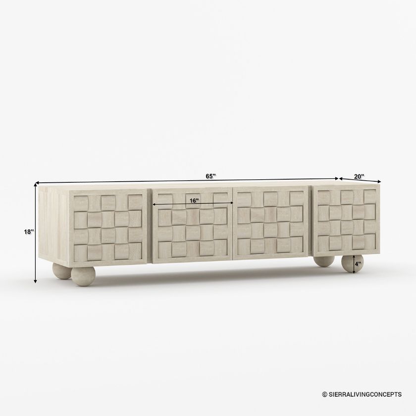 Gerrard Modern Minimalist Solid Wood Media Console Cabinet (65