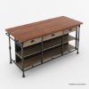 Picture of Meredith Solid Wood Industrial Kitchen Island with Storage