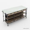 Picture of Meredith Solid Wood Industrial Kitchen Island with Storage