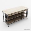 Picture of Meredith Solid Wood Industrial Kitchen Island with Storage