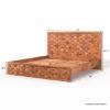 Picture of Bow Modern Weave Pattern Solid Wood Platform Bed Frame
