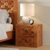 Picture of Bow Modern Geometric Weave Pattern 2 Drawer Nightstand