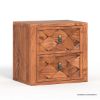Picture of Bow Modern Geometric Weave Pattern 2 Drawer Nightstand