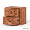 Picture of Bow Modern Geometric Weave Pattern 2 Drawer Nightstand