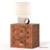 Picture of Bow Modern Geometric Weave Pattern 2 Drawer Nightstand