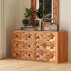 Picture of Bow Modern Weave Pattern Solid Wood 6 Drawer Dresser