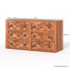 Picture of Bow Modern Weave Pattern Solid Wood 6 Drawer Dresser