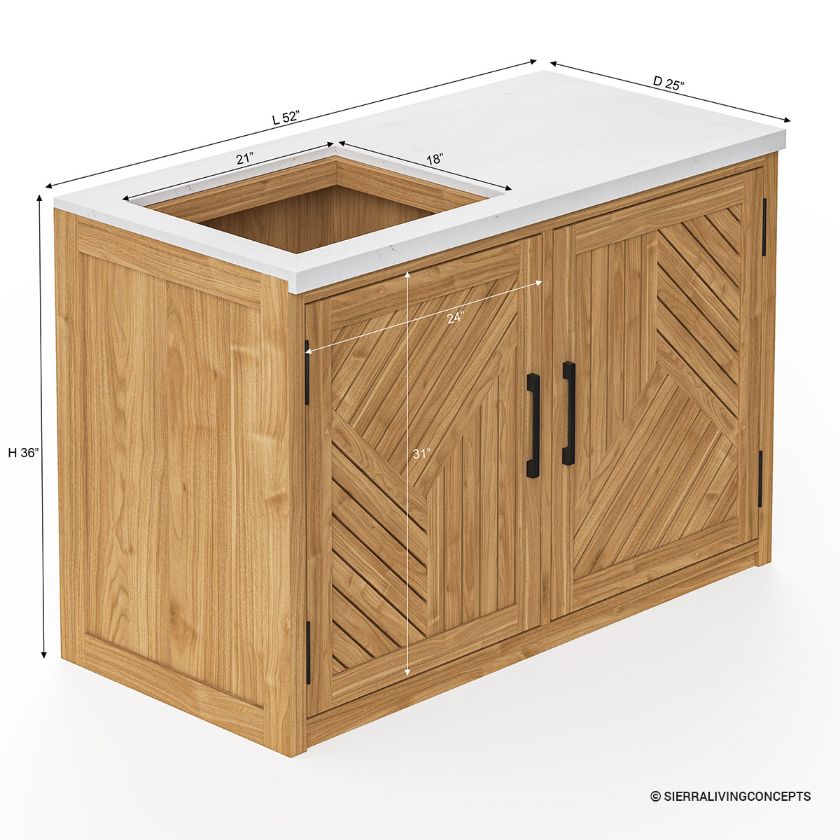 Matapedia Modular Outdoor Kitchen Sink Space Unit Dimension Image