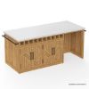 Picture of Matapedia Teak Outdoor Kitchen Island With Seating