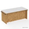 Picture of Matapedia Teak Outdoor Kitchen Island With Seating