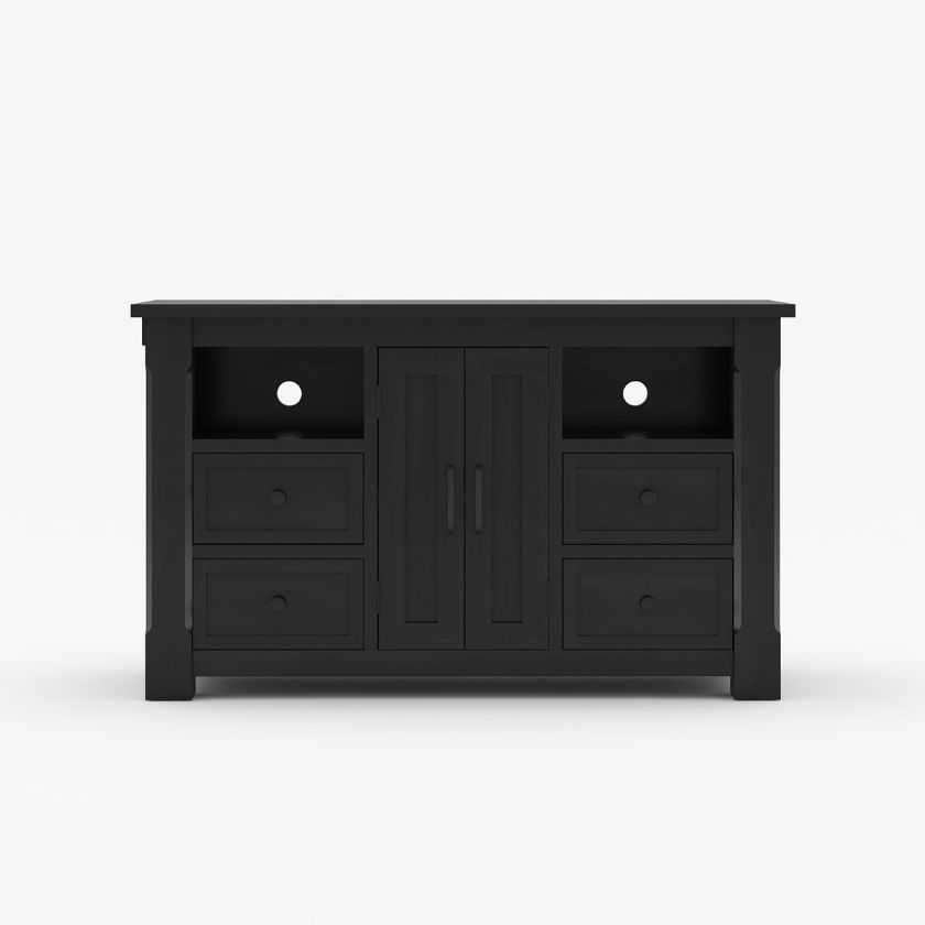 Brimson Black Solid Wood Media Console with Drawers (50