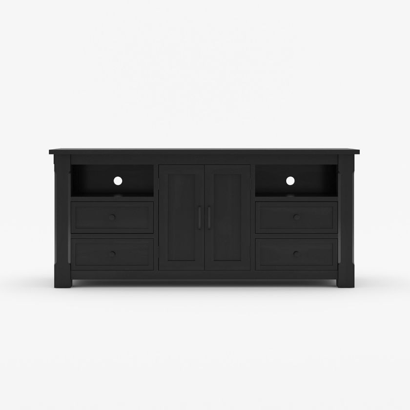 Brimson Black Solid Wood Media Console with Drawers (50