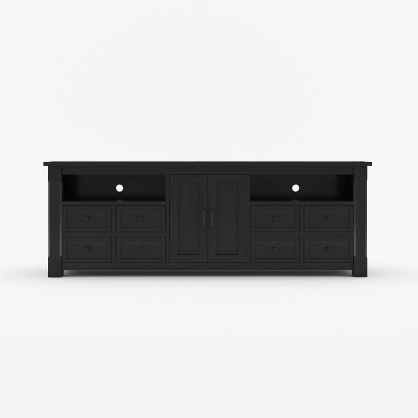 Brimson Black Solid Wood Media Console with Drawers (50