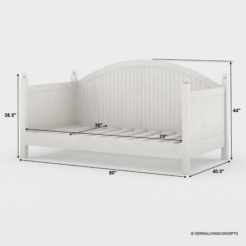 Monterrey Modern White Twin Xl Daybed Size Image