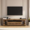 Radville Natural Wood 70" TV Stand with 2 Fluted Drawers