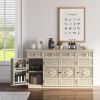 Picture of Nuala Hand Carved Solid Wood Kitchen Buffet Island Cabinet