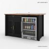 Picture of Bryan Fluted Farmhouse Black Kitchen Island with Mini Fridge Space