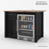Picture of Bryan Fluted Farmhouse Black Kitchen Island with Mini Fridge Space