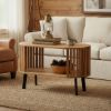 Picture of Abbotsford Slatted Curved Rustic Wood Coffee Table