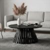 Picture of Cumberland Black Slatted Round Pedestal Coffee Table