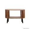 Picture of Abbotsford Slatted Curved Rustic Wood Coffee Table