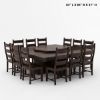 Picture of Modern Pioneer Solid Wood Lazy Susan Pedestal Dining Table Set