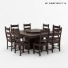 Picture of Modern Pioneer Solid Wood Lazy Susan Pedestal Dining Table Set