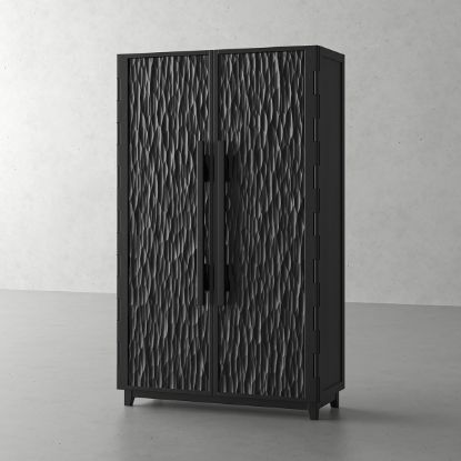 Picture of Macklin Solid Wood Armoire Wardrobe with Shelves