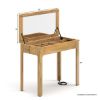 Picture of Matane Small Mirrored Vanity Desk with Stool