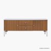 Picture of Quesnel Mid Century Modern Slatted TV Media Console with Marble Top (63")