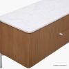 Picture of Quesnel Mid Century Modern Slatted TV Media Console with Marble Top (63")