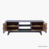 Picture of Nanaimo Boho Rattan Mid Century Modern Grey Media Console (53")