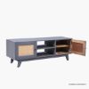 Picture of Nanaimo Boho Rattan Mid Century Modern Grey Media Console (53")
