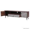 Picture of Brossard Carved Wood Two Tone Mid-Century Modern Media Console (63")