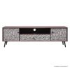 Picture of Brossard Carved Wood Two Tone Mid-Century Modern Media Console (63")