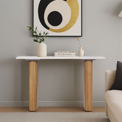 Picture of Nelson Marble Top Modern Console Table for Entryway