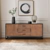Picture of Airdrie Concentric Pattern Wood Sideboard with Metal Legs