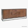 Picture of Airdrie Concentric Pattern Wood Sideboard with Metal Legs
