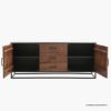 Picture of Airdrie Concentric Pattern Wood Sideboard with Metal Legs