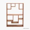 Picture of Coquitlam Rustic Solid Wood Tall Geometric Bookcase 