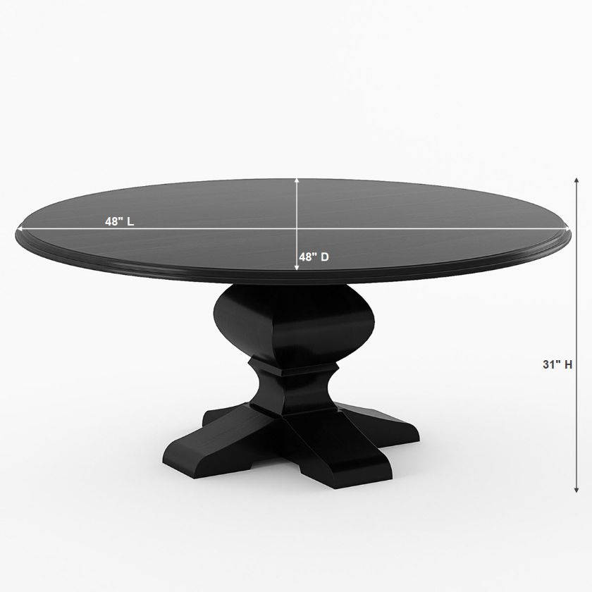 Sierra Nevada 4, 6, 8, 10 Seater Solid Wood Round Dining Table Set Size Image