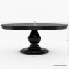 Picture of Novara Solid Wood Pedestal Black Round Dining Table