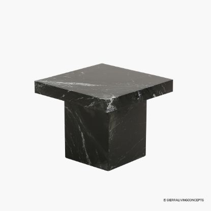 Picture of Belleville Modern Marble Black Square End Table