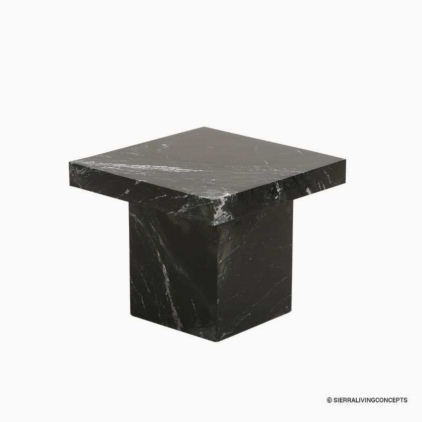 Picture of Belleville Modern Marble Black Square End Table