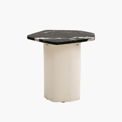 Picture of Oshawa Two Tone Freeform End Table with Marble Top