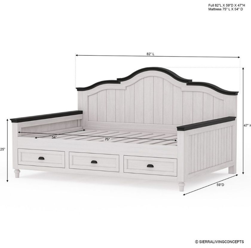 Girona Farmhouse Twin Daybed with Storage Drawers Size Image
