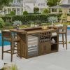 Picture of Rimouski Teak Wood 5 Piece Outdoor Bar Set